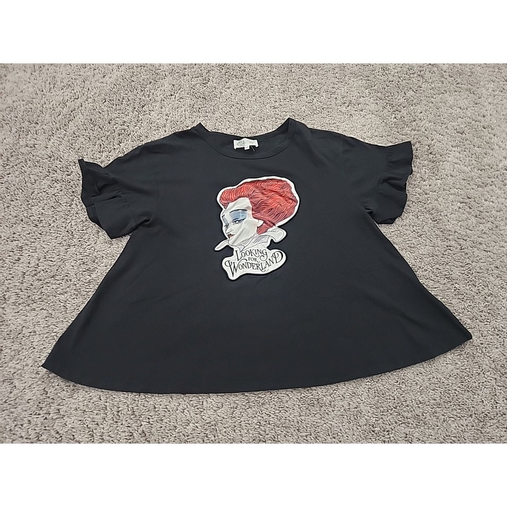 b+ab Disney Alice Through The Looking Glass T Shirt Womens M Black Red Queen